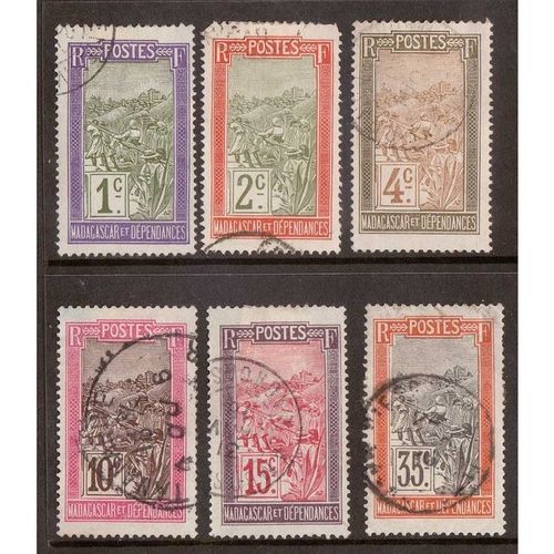 MADAGASCAR 1908 6 VALUES TO 35c TRANSPORT IN MADAGASCAR VERY FINE USED