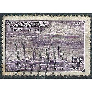 Canada 1951 SG437 5c Violet Good Used ....