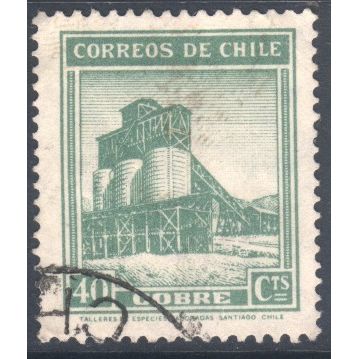 Chile 1938 - SG272 - 40c green - Copper Mine - used