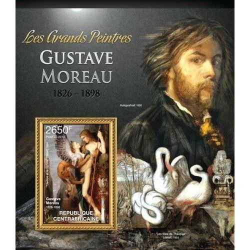 CENTRAL AFRICA 2013 SHEET MNH GUSTAVE MOREAU ART PAINTINGS ARTE PINTURAS 1A