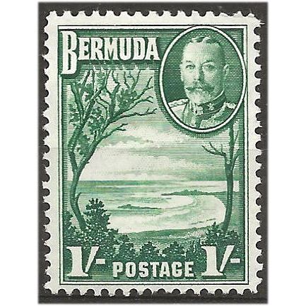 Bermuda 1936 SG105 1/- Green Mounted Mint . ..