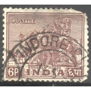 India 1949 - SG 310 - 6p brown - Konarak Horse - used 2