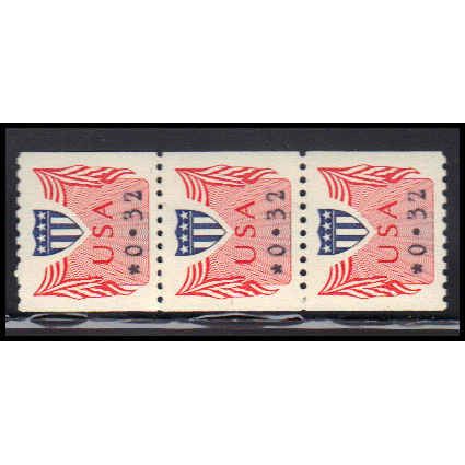 CVP31 32c Shield Very Fine MNH Dry Gum Strip of 3 PA5119