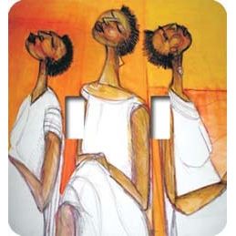In Thought Double Switch Plate (African American Double Switch Plate)