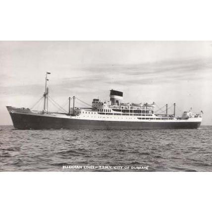 Ellerman Lines Durban Ship Boat Real Photo Postcard