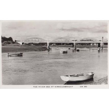 The River Dee Sailing Boat Boats Kirkcudbright Scotland Real Photo Postcard