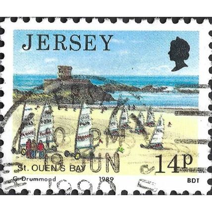 JERSEY, Sand Yacht Racing, St. Ouens Bay, blue 1989, 14p, #4