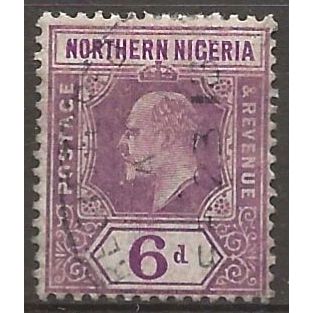 Northern Nigeria 1905 SG25 6d Dull Purple & Violet Wmk Multi Crown CA G/F Used.