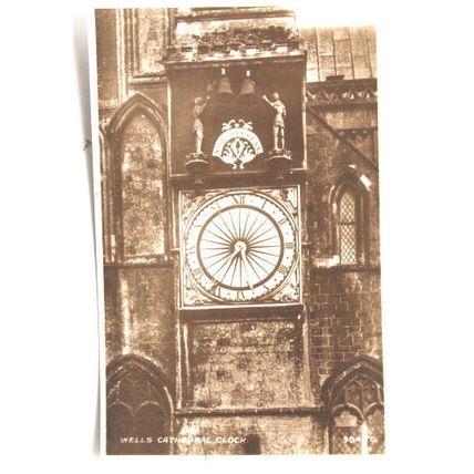vintage postcard Wells Cathedral Clock ref.1