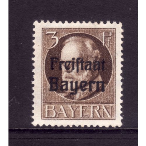 GERMANY BAVARIA 1919 SG 231 3pf BROWN OPT'D M / MINT #5