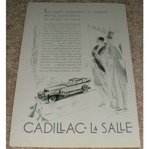 1929 Cadillac LaSalle Ad, Quiet Assurance!!