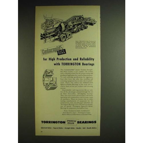 1948 Torrington Spherical roller bearings Ad - Cedarapids built by Iowa