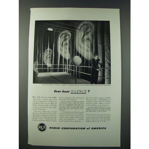 1948 RCA Laboratories Ad - Ever Hear Silence?