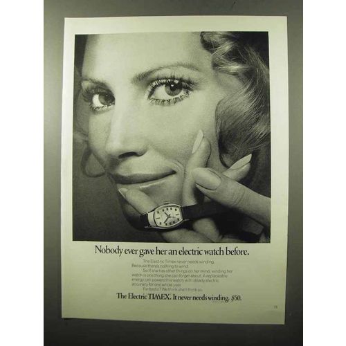1970 Electric Timex Watch Ad - Nobody Gave Her Before