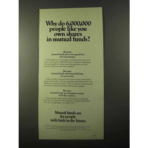 1971 Investment Company Institute Ad - Own Shares