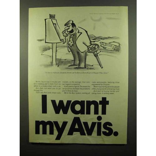 1975 Avis Car Rental Ad