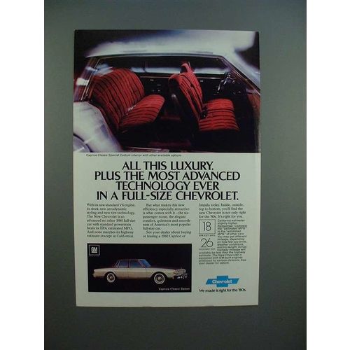 1980 Chevrolet Caprice Classic Sedan Ad - All Luxury
