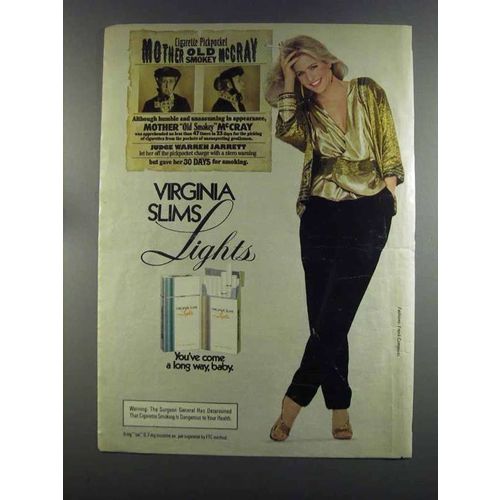 1982 Virginia Slims Lights Cigarettes Ad - Old McCray