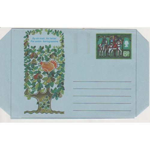 GB circa 1973 cover aerogram Christmas unused see rest