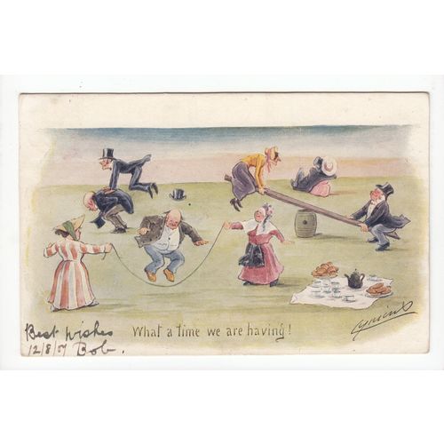 Adults Picnic and Playground 1907 Artist Signed Cynicus Comic Funny Postcard