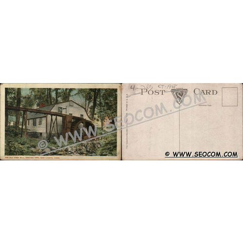 CT New London Postcard The Old Town Mill Erected 1650 ct_box4~1968