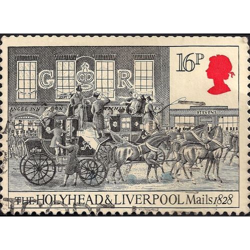 GB, ROAD, Holyhead and Liverpool Mails, 1828, magnolia 1984, 16p, #3