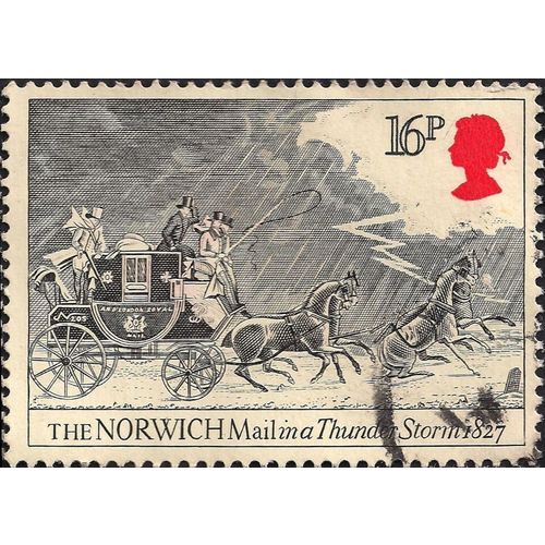 GB, ROAD, Norwich Mail in Thunderstorm, 1827, magnolia 1984, 16p, #3