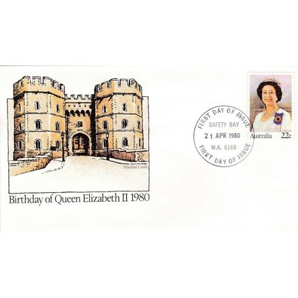 Australia 1980 Queen Elizabeth Birthday FDC Safety Bay Cancel Unaddressed VGC
