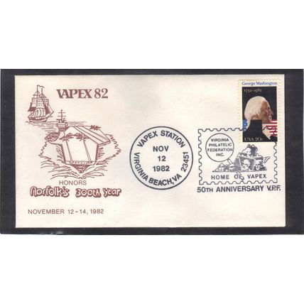 Event VAPEX 82 1952 20c George Washington (Unkn Cachet-U/A) CV00983