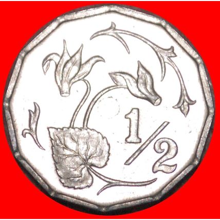 FLOWER: CYPRUS ★ 1/2 CENT 1983 MINT LUSTER! LOW START!★NO RESERVE!