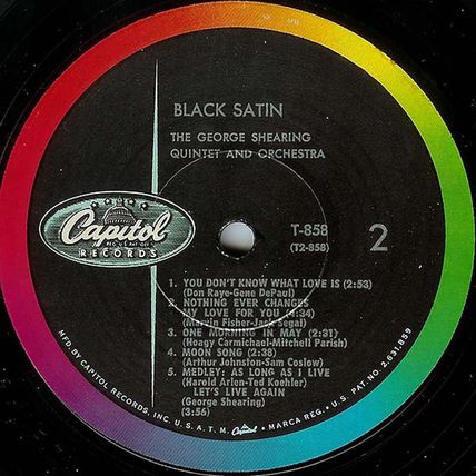 Capitol LP #T858 - "Black Satin" - George Shearing Quintet & Orchestra