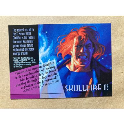Marvel Masterpieces 1994 Base trading Card # 113 Skullfire (B) Fleer