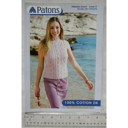 2004 Patons 03049 lacy ribbed top, DK