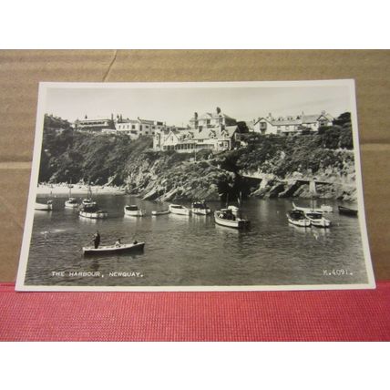 THE HARBOUR, NEWQUAY, CORNWALL. unused vintage postcard. RP by Valentine (a) #