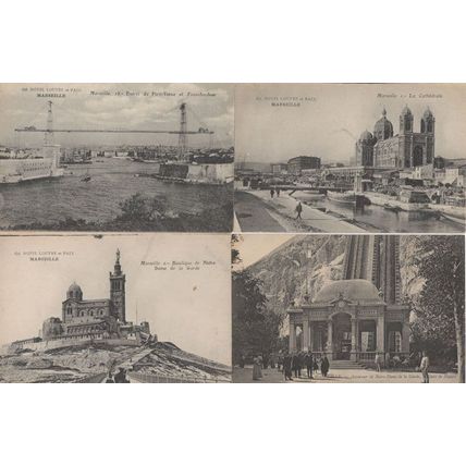 Marseille Hotel Louvre Et Paix 4x Antique French Postcard s