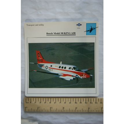 Beech Model 90 King Air - USA - Transport & Utility - Collectors Club Card