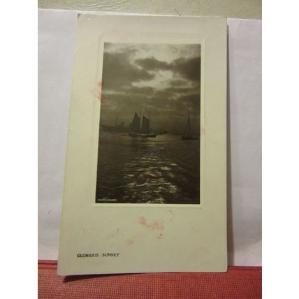 GLORIOUS SUNSET used antique postcard 1907 pm /
