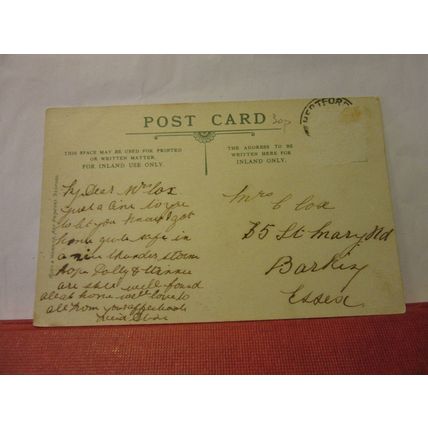HERTFORD CASTLE used antique postcard c. 1908 Rush & Warwick =