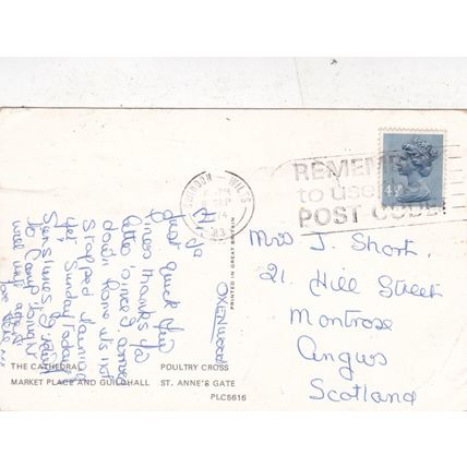 Salisbury Wiltshire Multiview Postcard posted 1974 crease