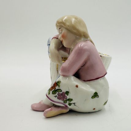 Conta & Boehme Figurine Girl Resting Porcelain German 1890 Antique Small Detail