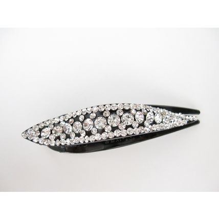 Clear crystal black acrylic alligator hair claw clip clamp