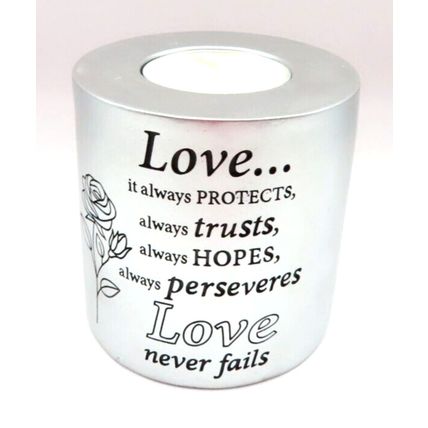 Love 1 Corinthians 13:17 Tea Light Holder 7.5 CM Sentimental Verse Gift Christ