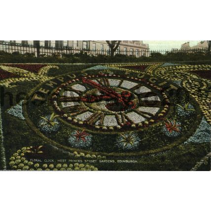 Floral Clock, West Princes Street, Edinburgh, Scotland, Postcard, 1929