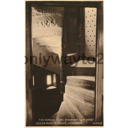 Kerr Stairway, Queens Marys House, Jedburgh, Scotland, Postcard