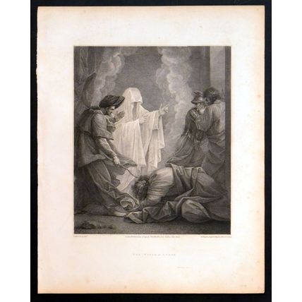 WITCH OF ENDOR 1797 William Bromley - John Opie ANTIQUE ETCHING