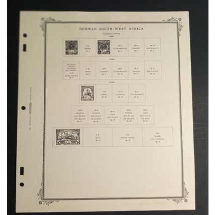 German South West Africa, 1897-1919 Scott Specialty Pages, Scott #1-34