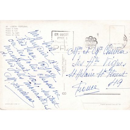 Lisboa Portugal Postcard posted creased