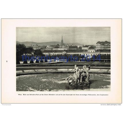 Vienna, view from Belvedere Park, Austria, Photogravure Book Illustration (Print