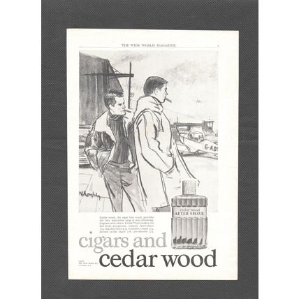 CEDAR WOOD AFTER SHAVE (cigars) :- Original Vintage 1960 Advert ~ POST FREE