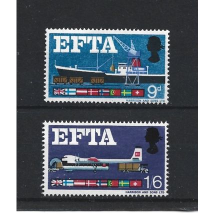 GB.European Free Trade Association set of 2.Mounted Mint.Jul25a